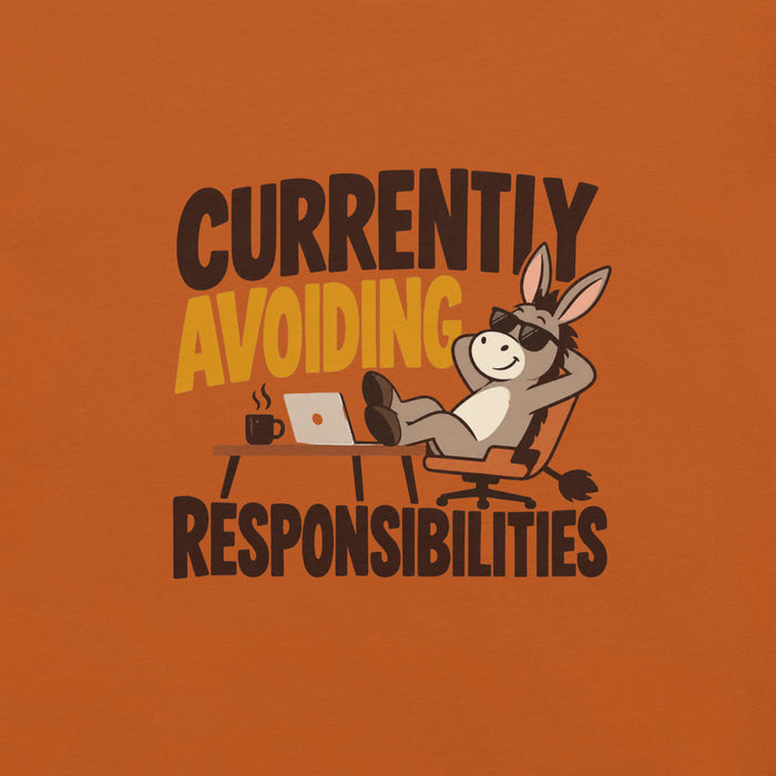 Currently Avoiding Responsibilities T-Shirt - Funny Lazy Donkey Graphic Tee