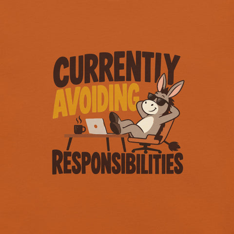 Currently Avoiding Responsibilities T-Shirt - Funny Lazy Donkey Graphic Tee - Image 6