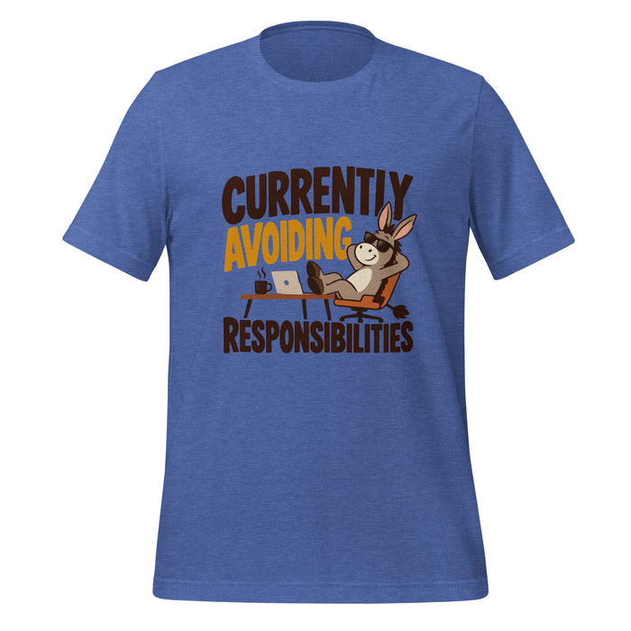 Currently Avoiding Responsibilities T-Shirt - Funny Lazy Donkey Graphic Tee