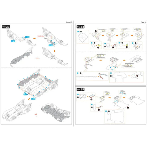DC Comics [Batman] - Batmobile Car Figure Model Kit (Steel, Challenging Difficulty) - Fascinations - Metal Earth Premium Series