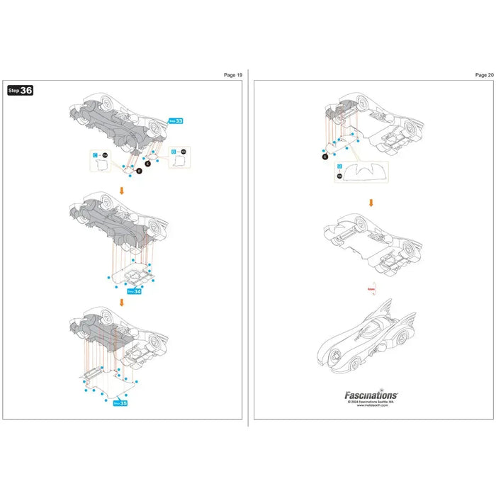 DC Comics [Batman] - Batmobile Car Figure Model Kit (Steel, Challenging Difficulty) - Fascinations - Metal Earth Premium Series