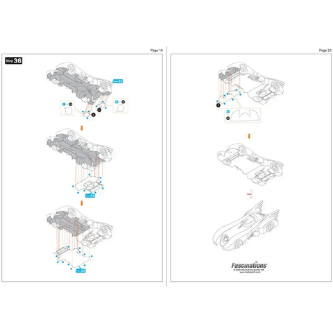 DC Comics [Batman] - Batmobile Car Figure Model Kit (Steel, Challenging Difficulty) - Fascinations - Metal Earth Premium Series
