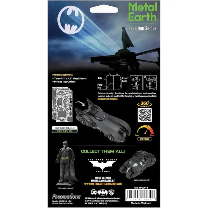 DC Comics [Batman] - Batmobile Car Figure Model Kit (Steel, Challenging Difficulty) - Fascinations - Metal Earth Premium Series
