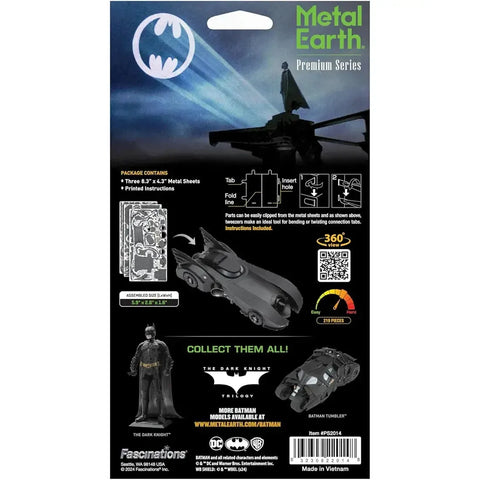 DC Comics [Batman] - Batmobile Car Figure Model Kit (Steel, Challenging Difficulty) - Fascinations - Metal Earth Premium Series