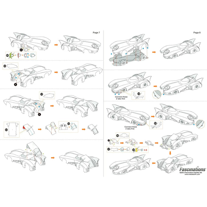 DC Comics [Batman] - Batmobile Car Figure Model Kit (Steel, Moderate Difficulty) - Fascinations - Metal Earth Series - (2022)