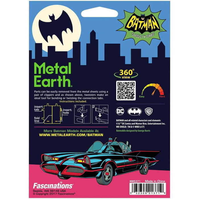 DC Comics [Batman Classic TV Series] - Batmobile Figure Model Kit (Steel, Moderate Difficulty) - Fascinations - Metal Earth Series - (2024)