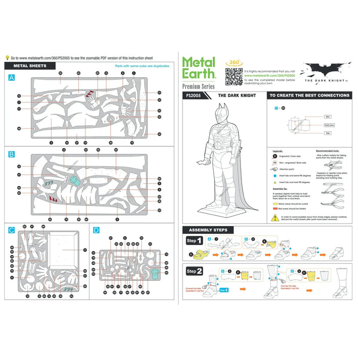 DC Comics [Batman: The Dark Knight Trilogy] - Batman 3D Figure Model Kit (Steel, Hard Difficulty) - Fascinations - Metal Earth Premium Series - (2023)