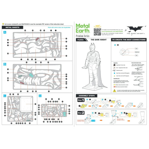 DC Comics [Batman: The Dark Knight Trilogy] - Batman 3D Figure Model Kit (Steel, Hard Difficulty) - Fascinations - Metal Earth Premium Series - (2023) - Image 7
