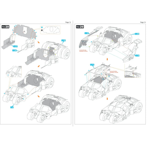 DC Comics [Batman: The Dark Knight Trilogy] - Batman Tumbler Vehicle 3D Figure Model Kit (Steel, Hard Difficulty) - Fascinations - Metal Earth Premium Series - (2024) - Image 13