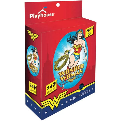 DC Comics - Retro Wonder Woman Mini Jigsaw Puzzle (24 Pieces) - Paper House Products - Playhouse Series