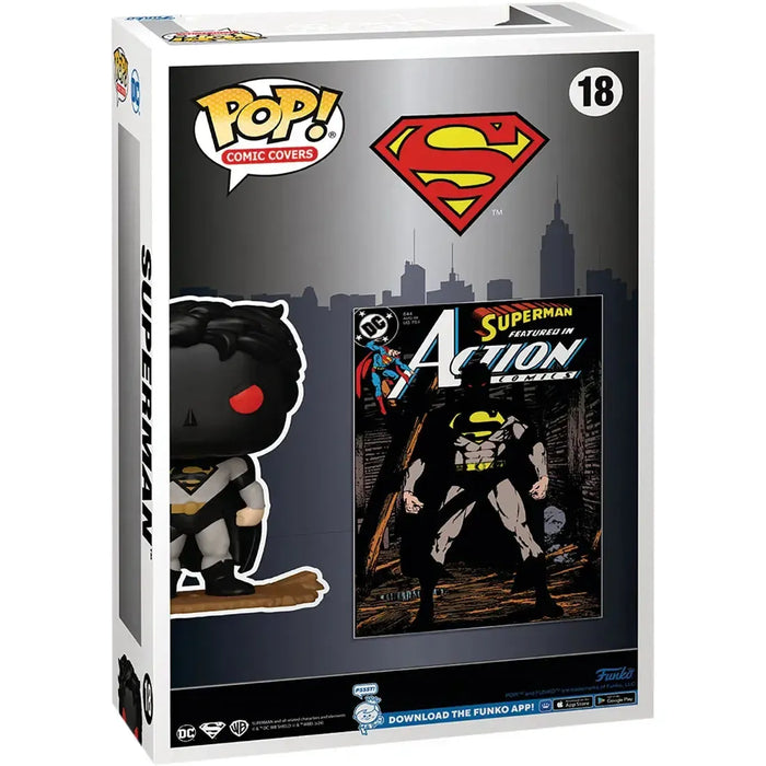 DC Comics [Superman] - Dark Shadowy Superman Figure with Action Comics #644 Art Backdrop (4.1") - Funko - Pop! Comic Covers Series (18)