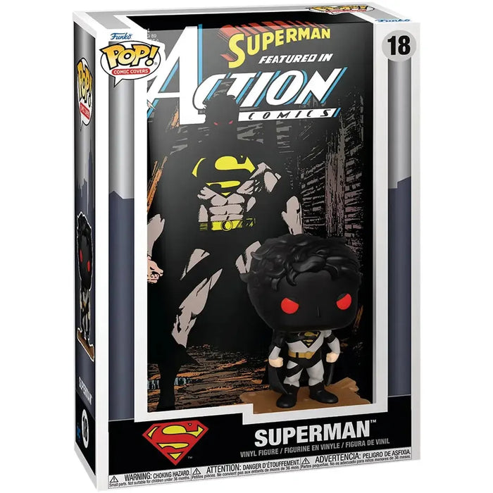 DC Comics [Superman] - Dark Shadowy Superman Figure with Action Comics #644 Art Backdrop (4.1") - Funko - Pop! Comic Covers Series (18)