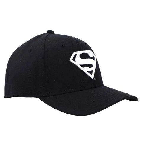 DC Comics: Superman - Snapback Hat (Black / White, Elite Flex, Pre-Curved Bill) - Bioworld