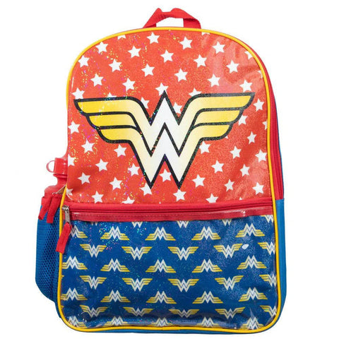 DC Comics: Wonder Woman - Back to School Set - Bioworld - Backpack, Lunchbox, Water Bottle, Zip Case, Ice Pack