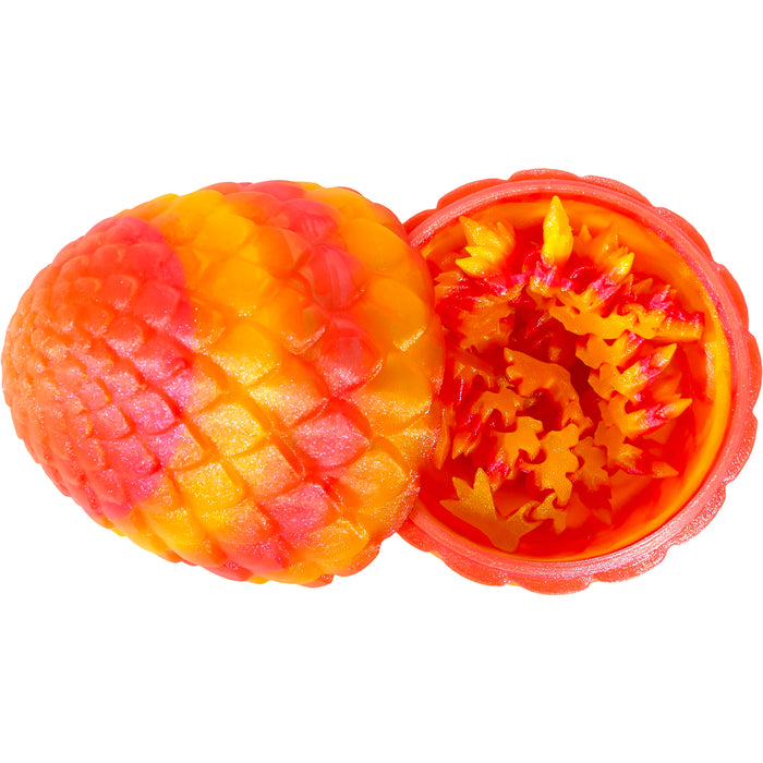 Sunfire Dragon Hatchling Toy Figure with Egg (3D Printed) - Wonderland Workshop
