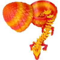 Sunfire Dragon Hatchling Toy Figure with Egg (3D Printed) - Wonderland Workshop