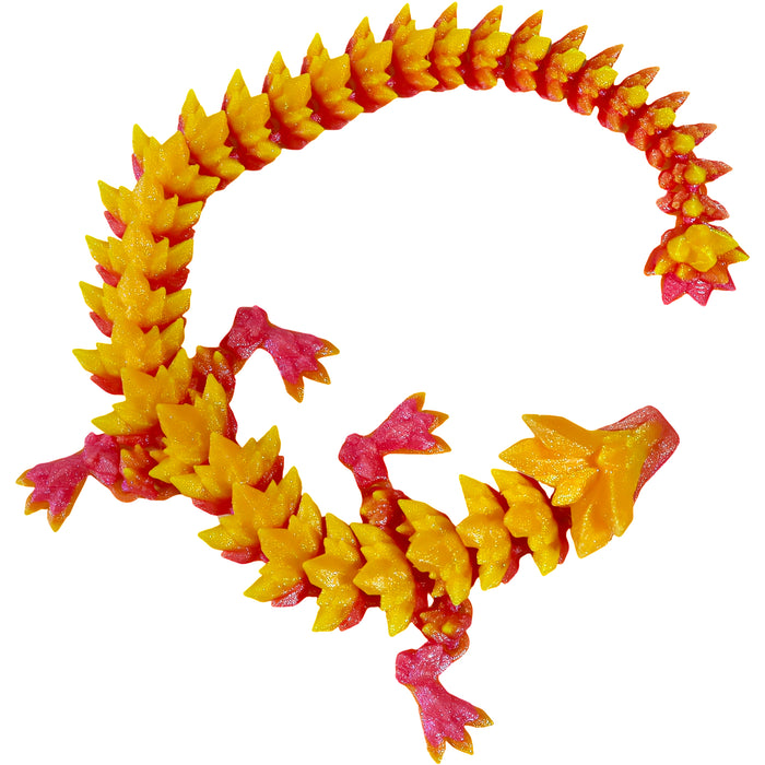Sunfire Dragon Hatchling Toy Figure with Egg (3D Printed) - Wonderland Workshop