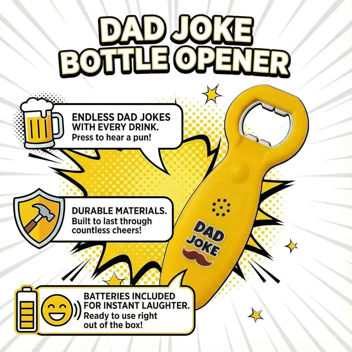 Dad Joke Bottle Opener | Funny Dad Jokes Gift for Dad | Fathers Day Gifts, Dad Birthday Gift from Daughter Son | Gag Gifts for Men, White Elephant Gifts for Adults