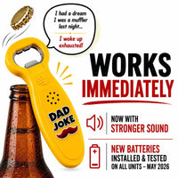 Dad Joke Bottle Opener | Funny Dad Jokes Gift for Dad | Fathers Day Gifts, Dad Birthday Gift from Daughter Son | Gag Gifts for Men, White Elephant Gifts for Adults