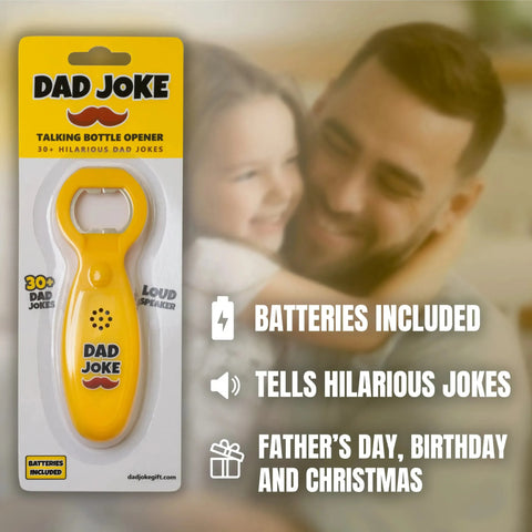 Dad Joke Bottle Opener | Funny Dad Jokes Gift for Dad | Fathers Day Gifts, Dad Birthday Gift from Daughter Son | Gag Gifts for Men, White Elephant Gifts for Adults