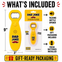 Dad Joke Bottle Opener | Funny Dad Jokes Gift for Dad | Fathers Day Gifts, Dad Birthday Gift from Daughter Son | Gag Gifts for Men, White Elephant Gifts for Adults