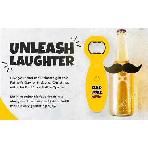 Dad Joke Bottle Opener | Funny Dad Jokes Gift for Dad | Fathers Day Gifts, Dad Birthday Gift from Daughter Son | Gag Gifts for Men, White Elephant Gifts for Adults