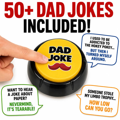 Dad Joke Gift Set | Talking Dad Joke Bottle Opener & Button Set | Funny Gifts for Dad | Fathers Day Birthday Gift - Image 4