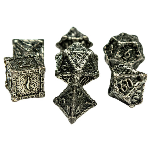 Dagger of Venom Dice Set (7 Dice, Polyhedral, Metal) - Game Master Dice