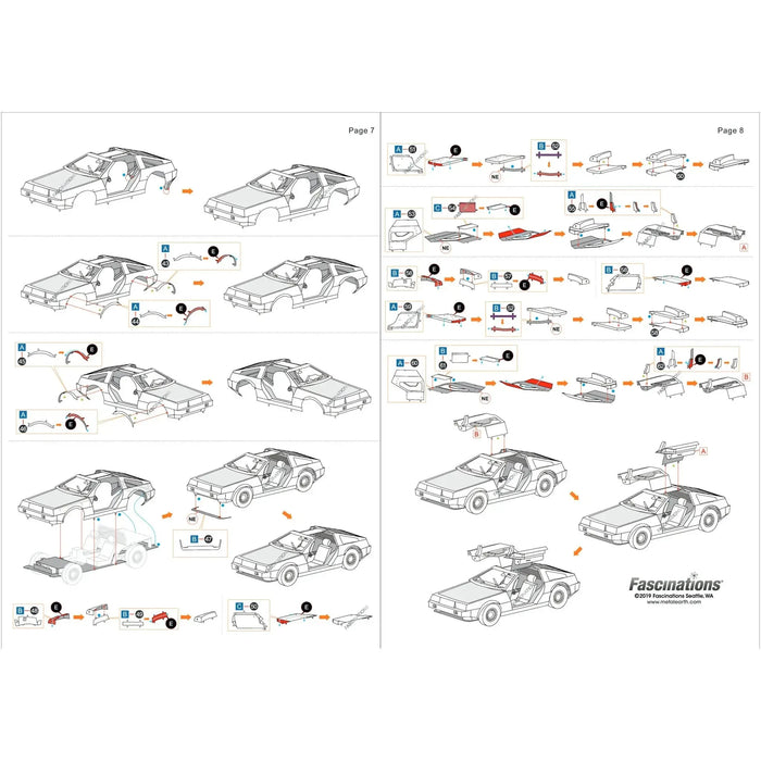 DeLorean DMC-12 Car 3D Figure Model Kit (Steel, Hard Difficulty) - Fascinations - Metal Earth Series - (2023)