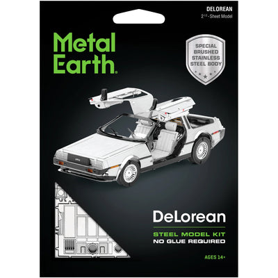 DeLorean DMC-12 Car 3D Figure Model Kit (Steel, Hard Difficulty) - Fascinations - Metal Earth Series - (2023)