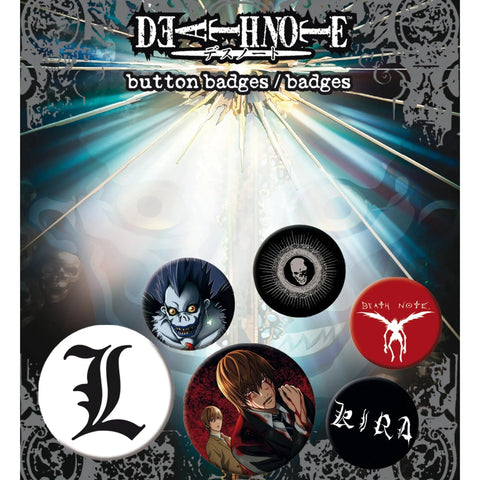 Death Note - Characters & Symbols Pin Badge Set (6-Pack) - ABYstyle