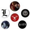 Death Note - Characters & Symbols Pin Badge Set (6-Pack) - ABYstyle