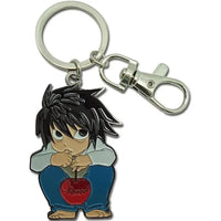 Death Note - Chibi “L” with Apple Keychain (2", Metal) - Great Eastern Entert...- Image 1