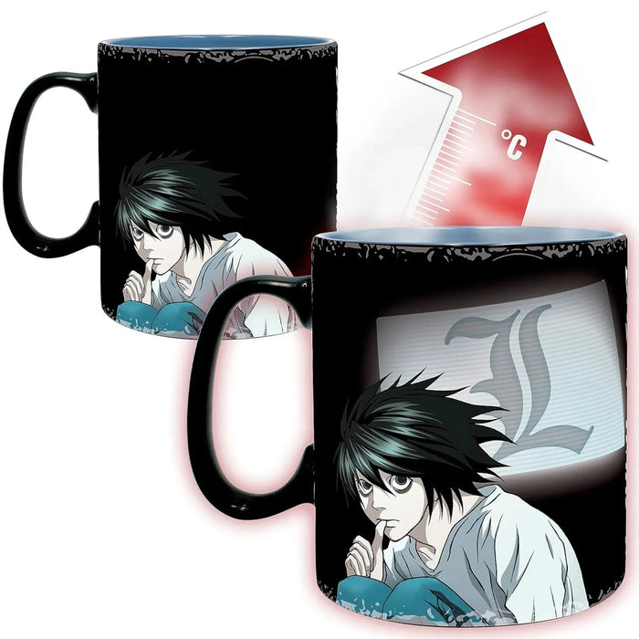 Death Note - Kira & L Magic Heat-Change Mug (Ceramic, 16 oz.) - ABYstyle