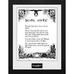 Death Note - Notebook Rules Framed Print (13.5" x 17.5") - ABYstyle
