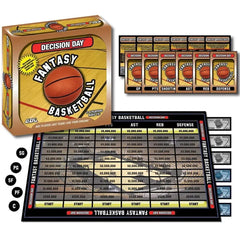 Decision Day Fantasy Basketball - Trivia Sports Board Game for Family, and Adults (2-4 Players, Ages 10+) - Game Dev Co