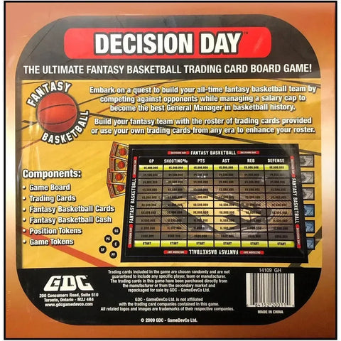 Decision Day Fantasy Basketball - Trivia Sports Board Game for Family, and Adults (2-4 Players, Ages 10+) - Game Dev Co