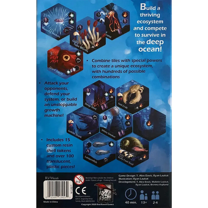 Deep Vents - Tile Placement Nature Board Game for Family and Adults (2-4 Players, Age 13+) - Red Raven Games