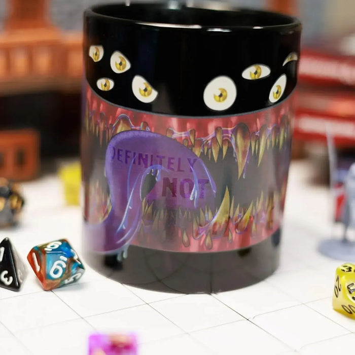 "Definetly Not A Mimic" Magic Heat-Change Mug for Tabletop Gamers, Dungeon Masters & Nerds (Ceramic, 11 oz.) - Adventurer's Forge