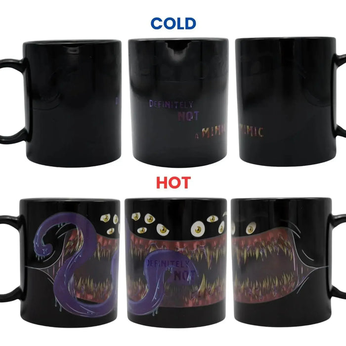 "Definetly Not A Mimic" Magic Heat-Change Mug for Tabletop Gamers, Dungeon Masters & Nerds (Ceramic, 11 oz.) - Adventurer's Forge