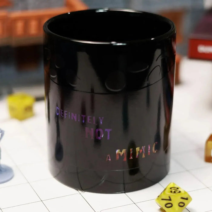 "Definetly Not A Mimic" Magic Heat-Change Mug for Tabletop Gamers, Dungeon Masters & Nerds (Ceramic, 11 oz.) - Adventurer's Forge