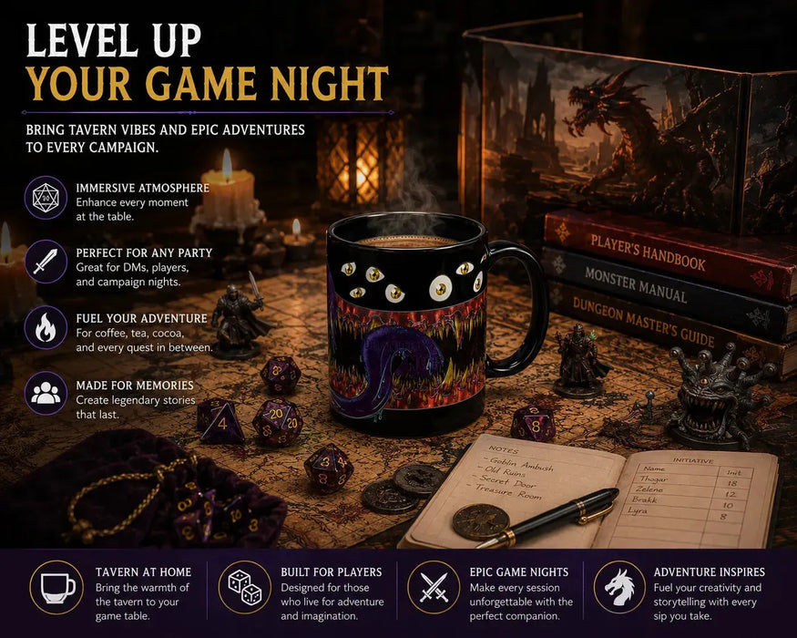 "Definetly Not A Mimic" Magic Heat-Change Mug for Tabletop Gamers, Dungeon Masters & Nerds (Ceramic, 11 oz.) - Adventurer's Forge