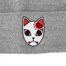 Demon Slayer - Fox Warding Mask Cuff Beanie Hat (Gray, Embroidered) - Bioworld