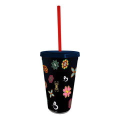 Demon Slayer - Hashira Symbols Tumbler with Straw (Plastic, 16 oz.) - ABYstyle