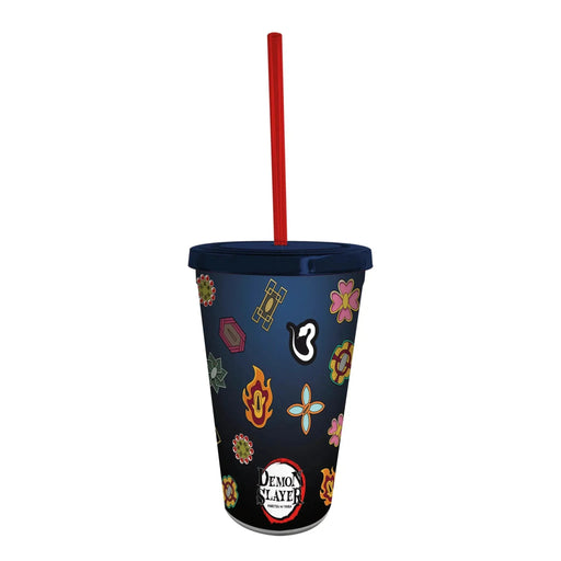 Demon Slayer - Hashira Symbols Tumbler with Straw (Plastic, 16 oz.) - ABYstyle