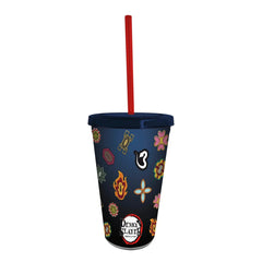Demon Slayer - Hashira Symbols Tumbler with Straw (Plastic, 16 oz.) - ABYstyle