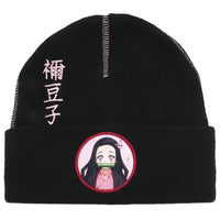 Demon Slayer - Nezuko Patch Black Cuff Beanie Hat - Culturefly- Image 1