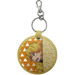 Demon Slayer - Scared Zenitsu Agatsuma Circle Keychain (3", PU Leather) - Great Eastern Entertainment