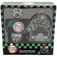 Demon Slayer - Tanjiro Kamado Collector's Gift Box Set - Culturefly - LED Light, Mug, Crew Socks, Pin Badge