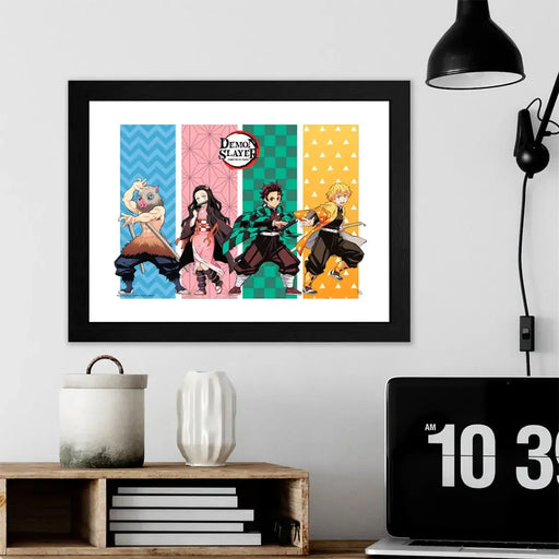 Demon Slayer - Tanjiro, Nezuko, Inosuke & Zenitsu Framed Print (12"x16") - ABYstyle